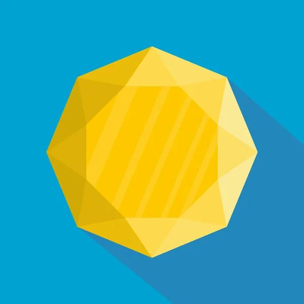Icône joyau jaune, style plat . — Image vectorielle