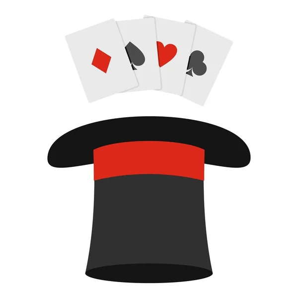 Hut mit Kartensymbol, Cartoon-Stil. — Stockvektor