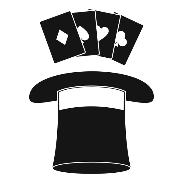 Hut mit Kartensymbol, einfacher Stil. — Stockvektor