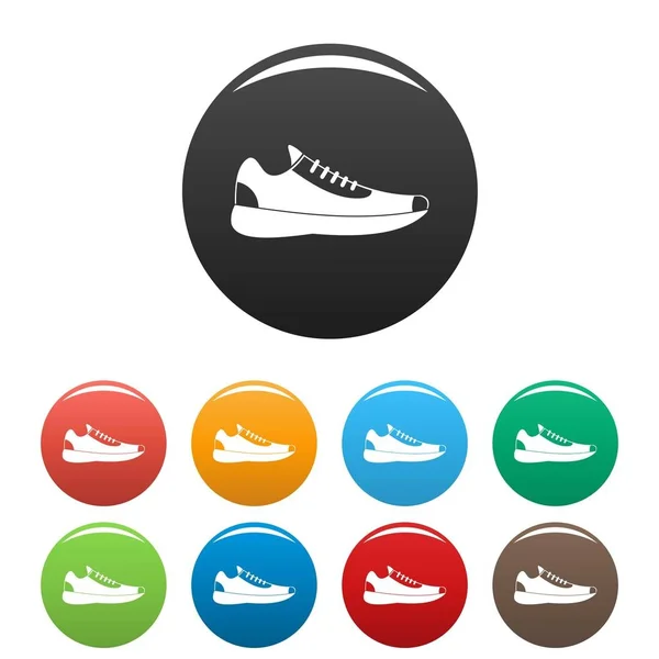 Sneakers icons set collection circle — Stock Vector