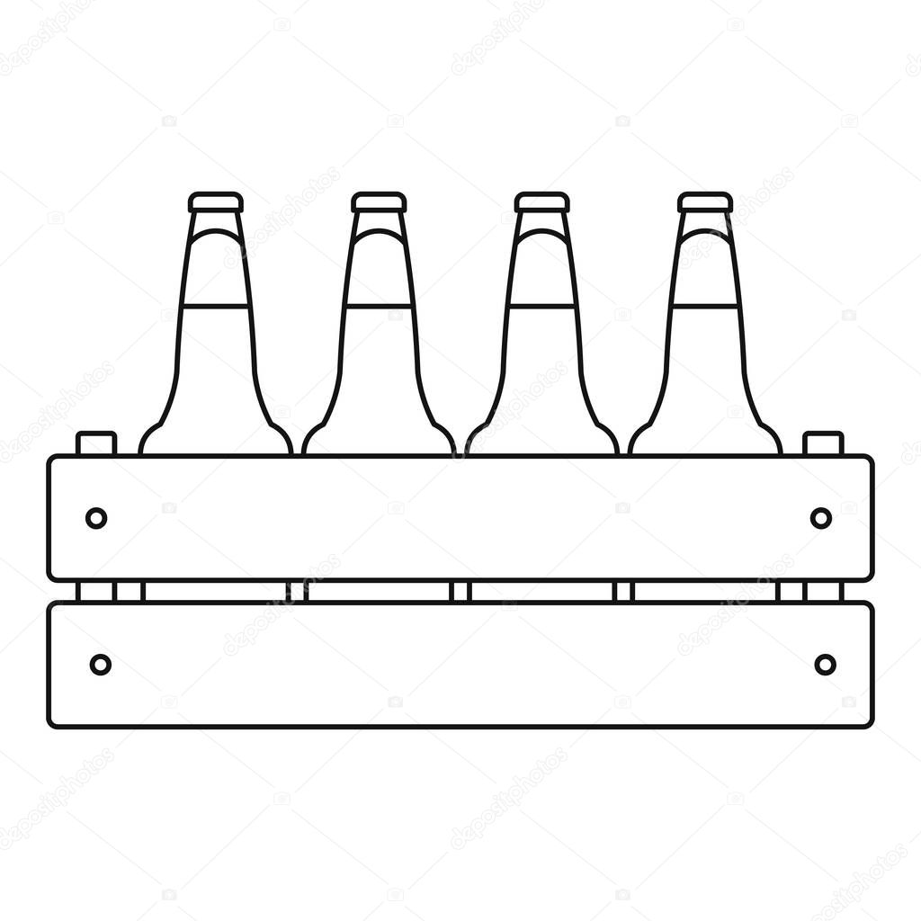 Beer crate icon, outline style.