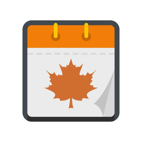 Calendar autumn icon, flat style — Stock Vector