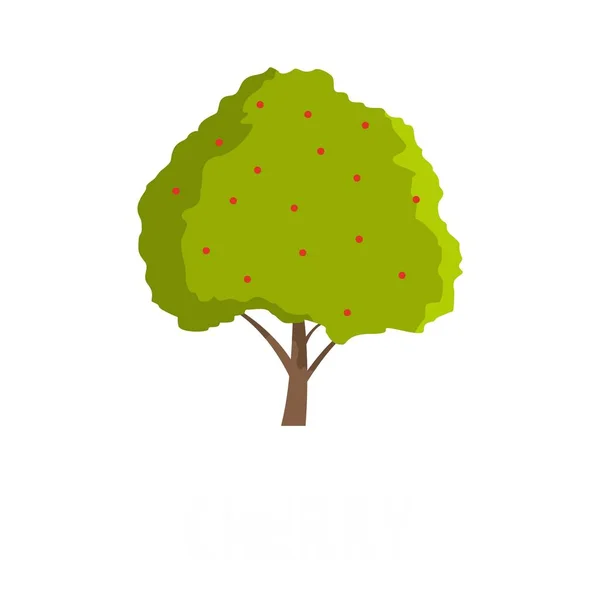 Icono de cereza, estilo plano — Vector de stock