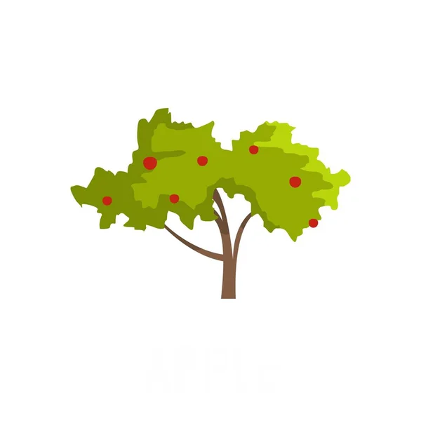 Apple tree icon, flat style — Stock Vector