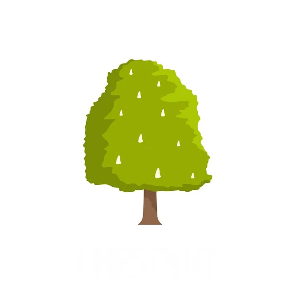 Icono de árbol de castaño, estilo plano — Vector de stock