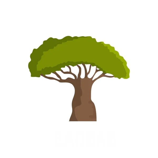 Baobab tree icon, flat style — Stock Vector