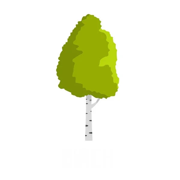 Icono de árbol de abedul, estilo plano — Vector de stock