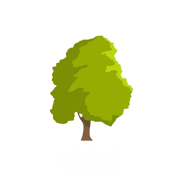 Cedar tree icon, flat style — Stock Vector