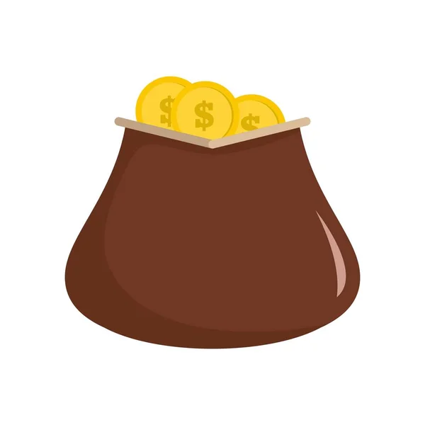 Portemonnee geld pictogram, vlakke stijl — Stockvector