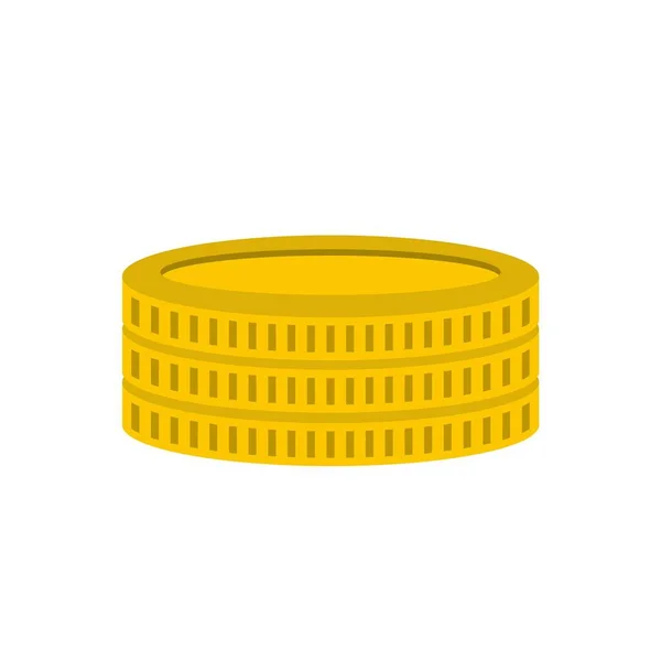 Icono de moneda de oro, estilo plano — Vector de stock