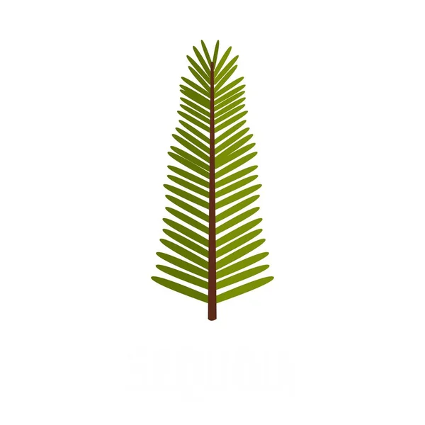 Het pictogram van het blad van Sequoia, vlakke stijl — Stockvector