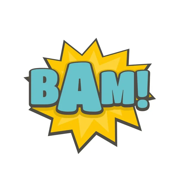 Bam icono de boom cómico, estilo plano — Vector de stock