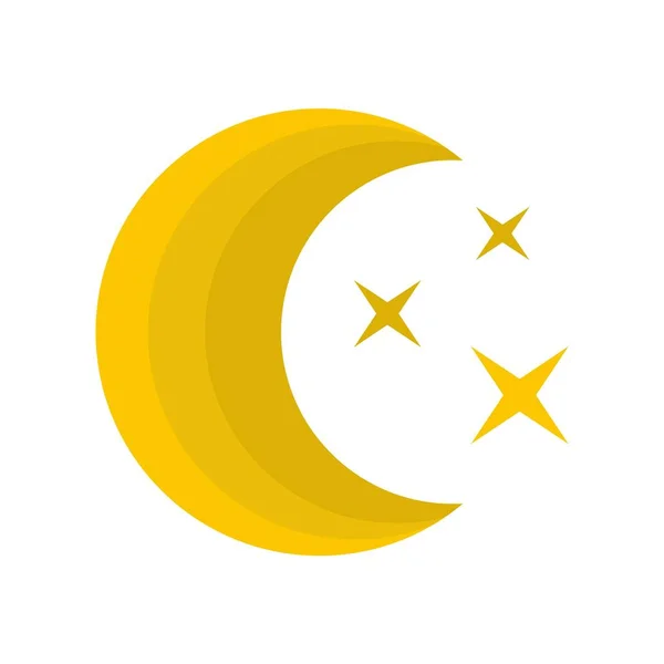 Ay gece simgesi, düz stil — Stok Vektör