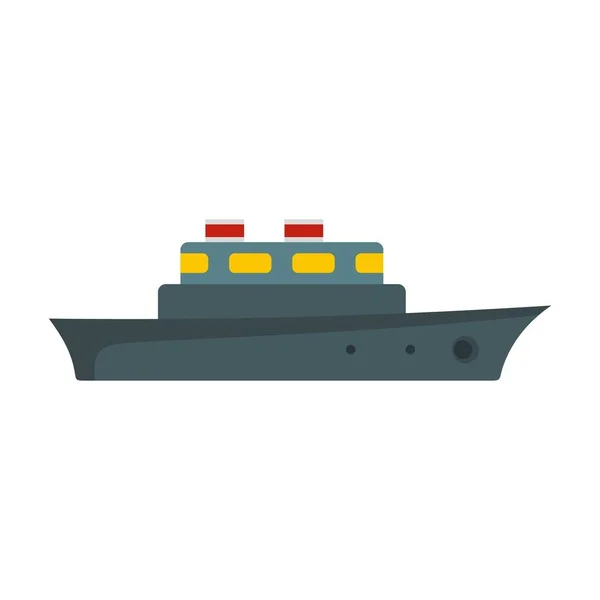 Schiff Ozean Ikone, flacher Stil — Stockvektor