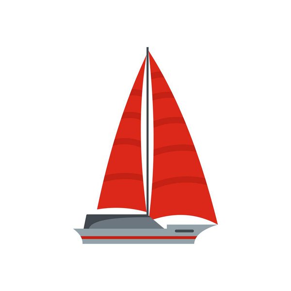 Яхта современный икона, плоский стиль
