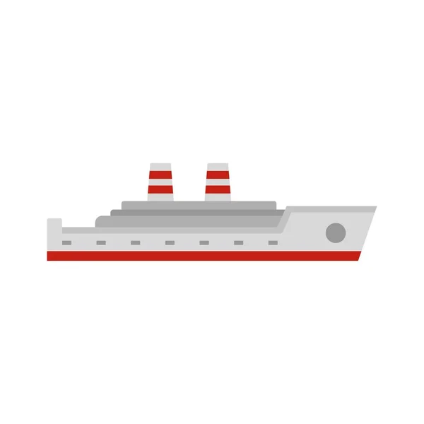 Fartygets passagerare ikon, platt stil — Stock vektor