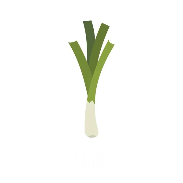 Leek icon, flat style. — Stock Vector