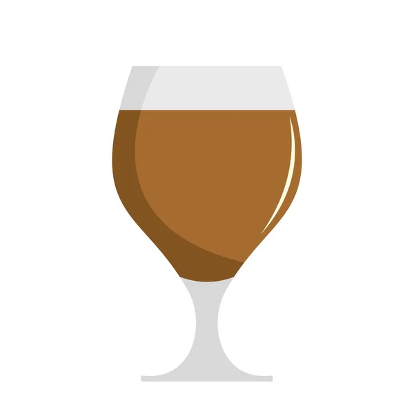 Икона пива из стекла, плоский стиль . — стоковый вектор