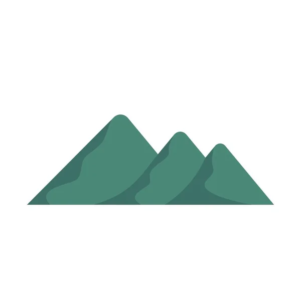 Viaje al icono de la montaña, estilo plano . — Vector de stock