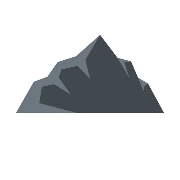Exploración del icono de la montaña, estilo plano . — Vector de stock