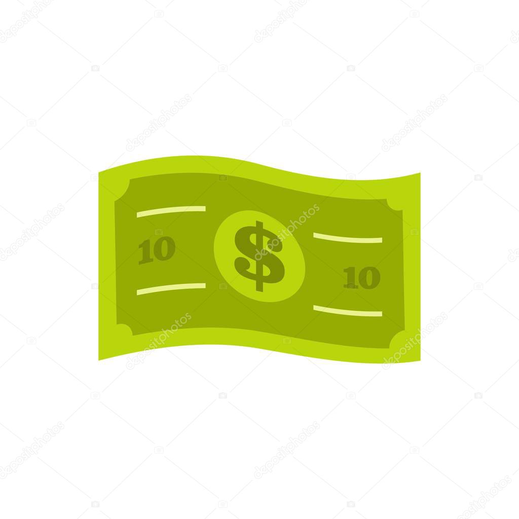 Banknote icon, flat style