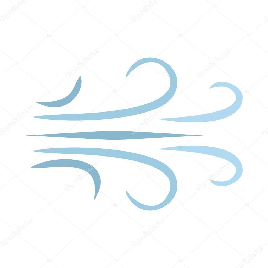 Wind icon, flat style