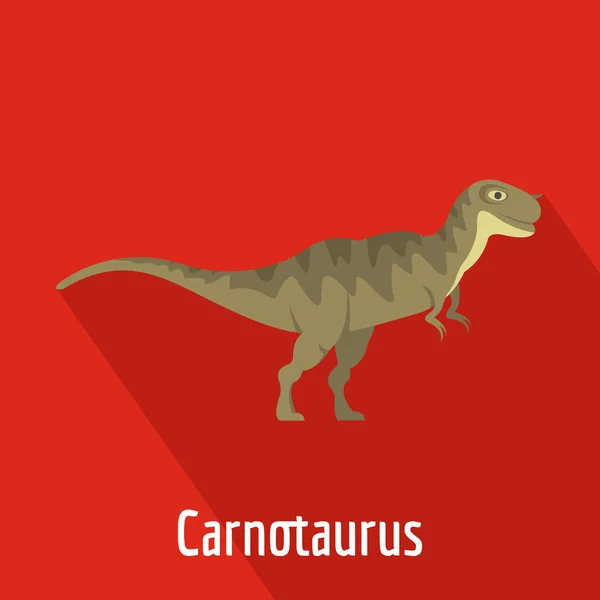 Carnotaurus εικονίδιο, επίπεδη στυλ. — Διανυσματικό Αρχείο