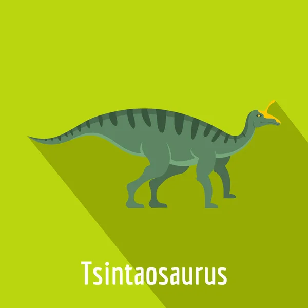Tsintaosaurus ікона, плоскі стиль. — стоковий вектор