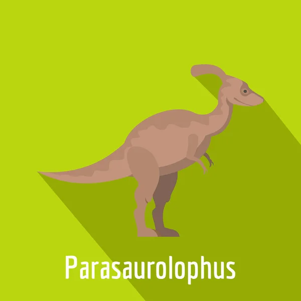 Parasaurolophus 아이콘, 평면 스타일. — 스톡 벡터