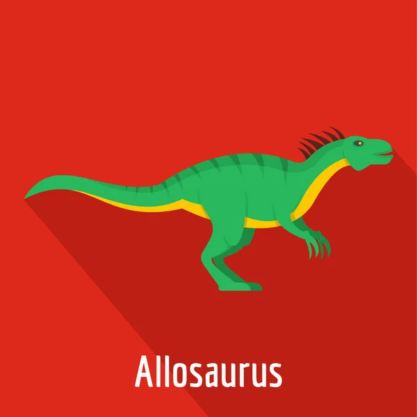 Icono de allosaurio, estilo plano . — Vector de stock