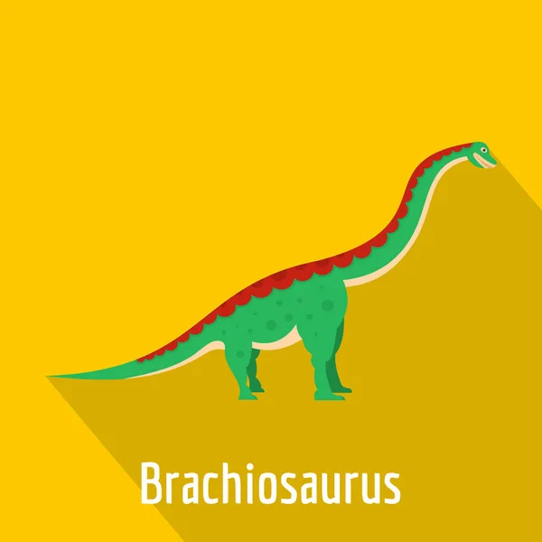 Brachiosaurus-ikonen, platt stil. — Stock vektor