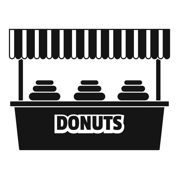 Donuts verkaufen Ikone, einfacher Stil. — Stockvektor