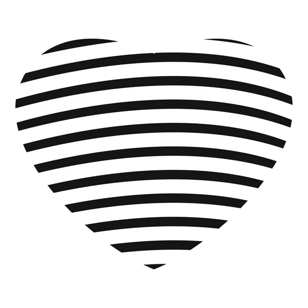 Icono de corazón rayado, estilo simple . — Archivo Imágenes Vectoriales