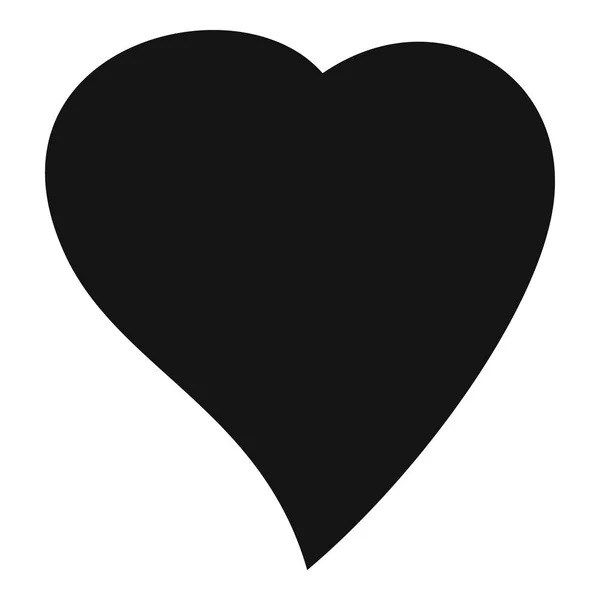 Ícone de coração preto, estilo simples . — Vetor de Stock