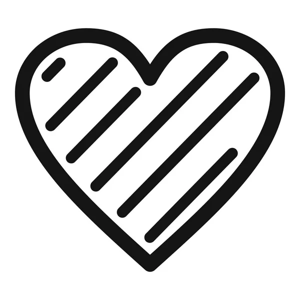 Ícone de coração simples, estilo simples . — Vetor de Stock