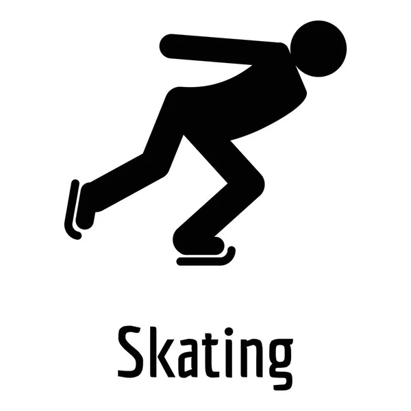 滑冰的图标, 简单的风格. — 图库矢量图片