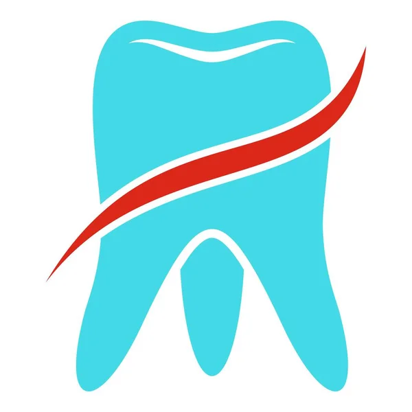 Icona del dente, stile piatto. — Vettoriale Stock