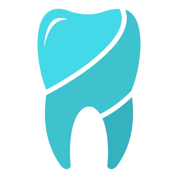 Icona del logo del dente saggio, stile piatto . — Vettoriale Stock
