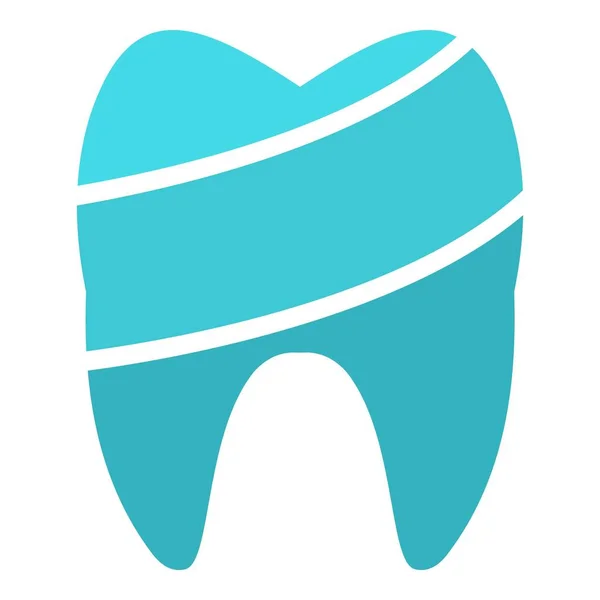 Icona con logo del dente lucido, stile piatto . — Vettoriale Stock