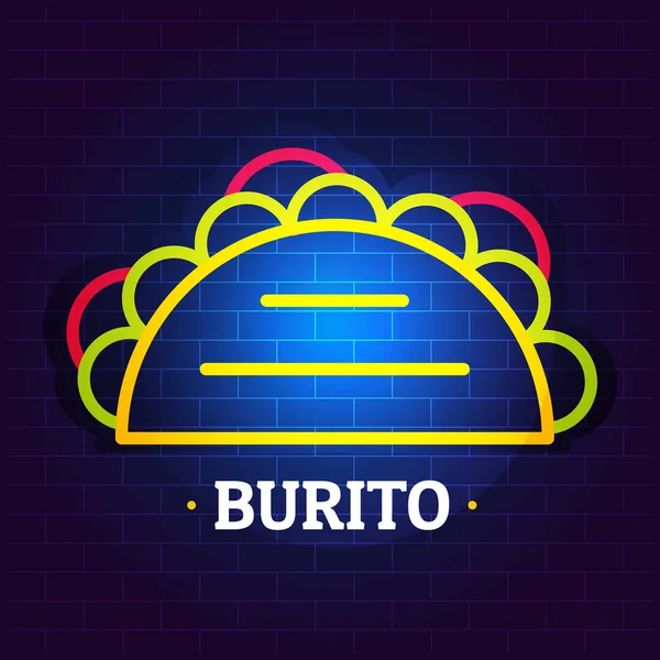 Logotipo do burito, estilo plano — Vetor de Stock