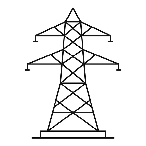 Icona del polo energetico, stile contorno — Vettoriale Stock