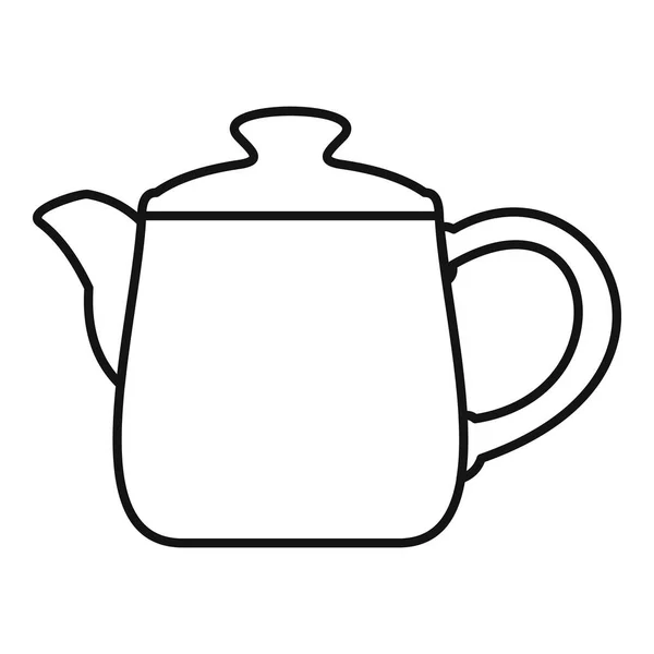 Keramická konvice ikona, styl osnovy — Stockový vektor