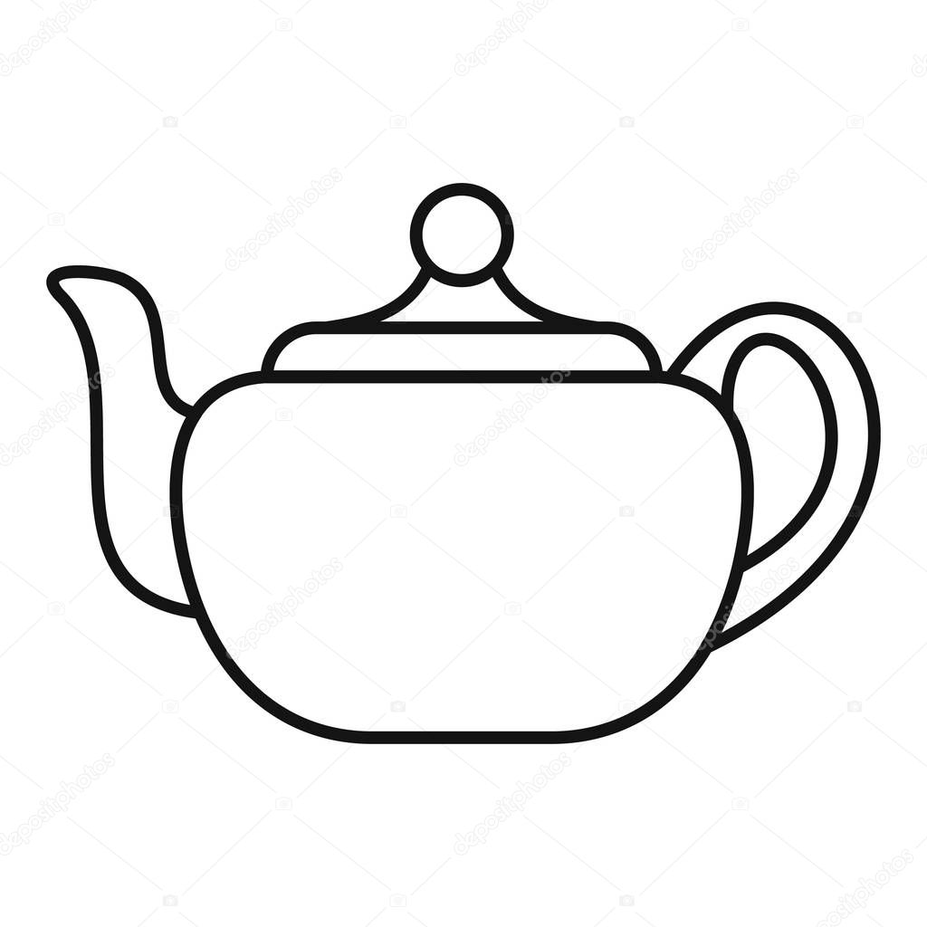 Small teapot icon, outline style