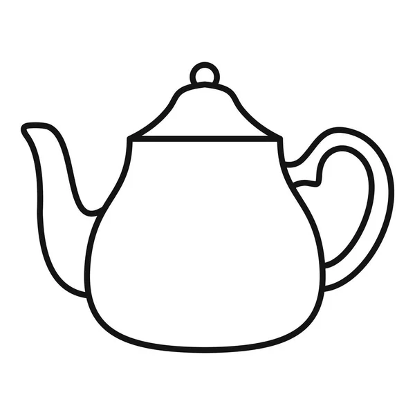 Grande icône de bouilloire, style contour — Image vectorielle