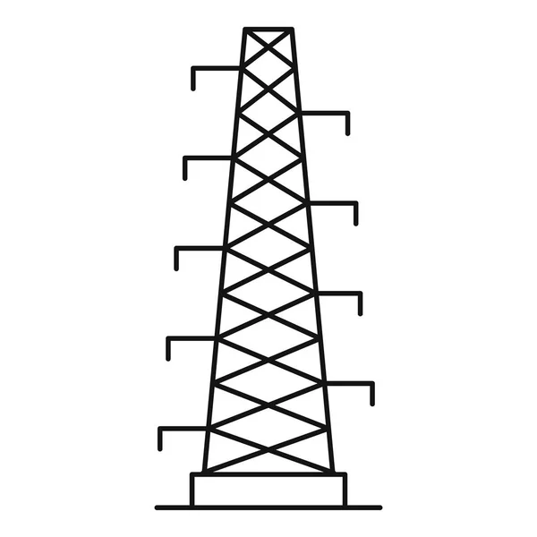 Icona della centrale elettrica, stile contorno — Vettoriale Stock
