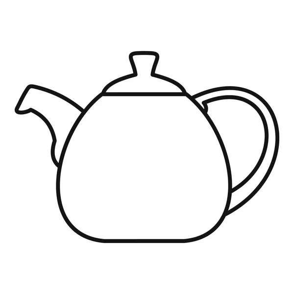 Pot icône bouilloire ventre, style contour — Image vectorielle
