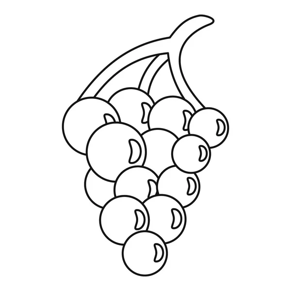 ブドウの束のアイコン、アウトラインのスタイル — ストックベクタ