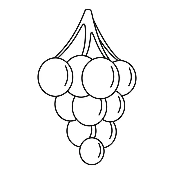 甘いブドウのアイコン、アウトラインのスタイル — ストックベクタ