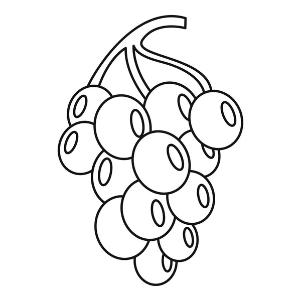 Виноград для ікони вина, контурний стиль — стоковий вектор