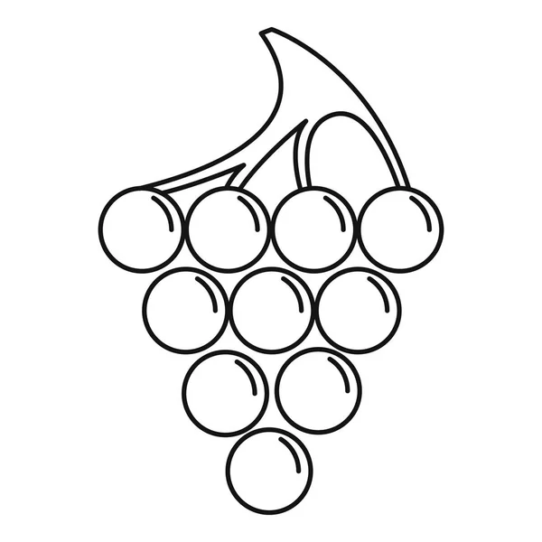 Grape for restaurant icon, outline style — Stock Vector